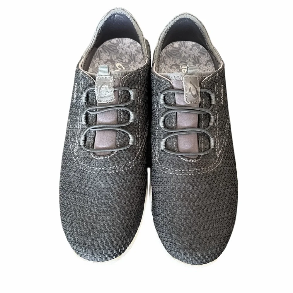 Men’s OluKai Alapa Li black slip on sneakers size 7 knot comfort casual travel‎